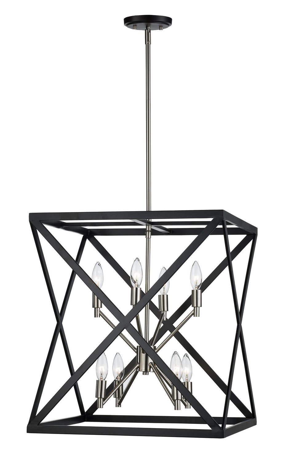 Eight Light Pendant in Black / Brushed Nickel - available from The Lighting Shoppe, trusted by Canadian homeowners