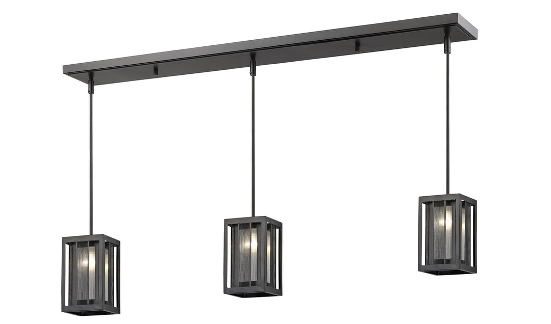 Meridional Three Light Linear Chandelier in Bronze - available from The Lighting Shoppe, trusted by Canadian homeowners