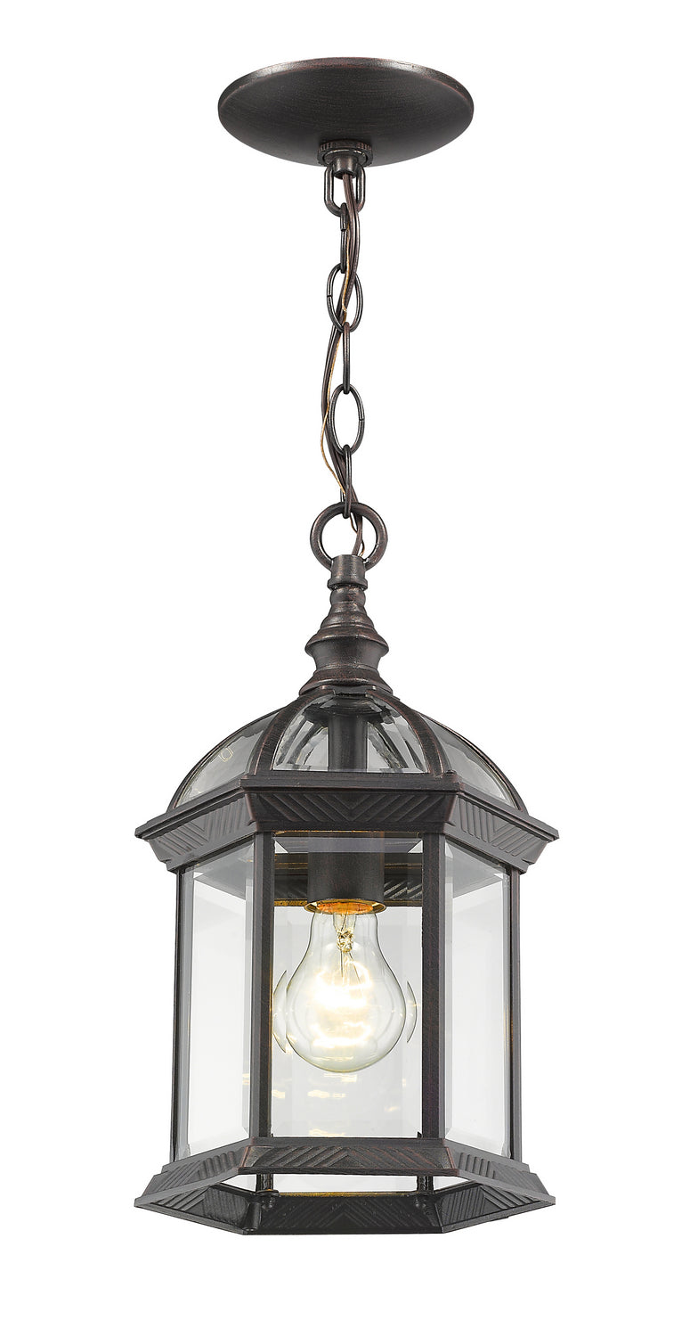 Annex One Light Outdoor Chain Mount Ceiling Fixture in Rust - available from The Lighting Shoppe, trusted by Canadian homeowners