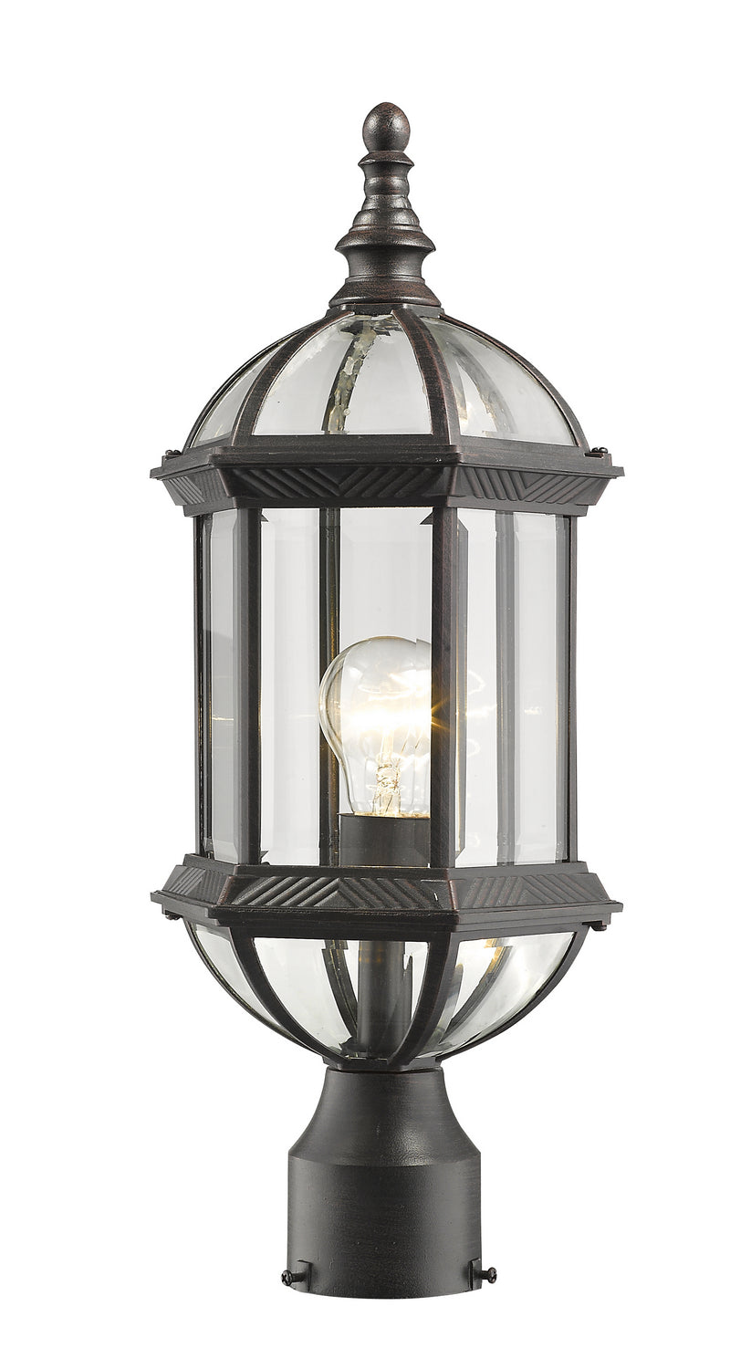 Annex One Light Outdoor Post Mount Fixture in Rust - available from The Lighting Shoppe, trusted by Canadian homeowners