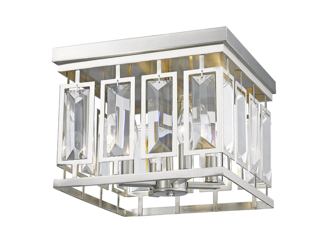 Mersesse Four Light Flush Mount in Brushed Nickel - available from The Lighting Shoppe, trusted by Canadian homeowners