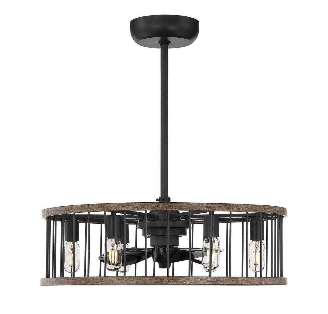 Kona Six Light Fan D'lier in Sapele Savoy House