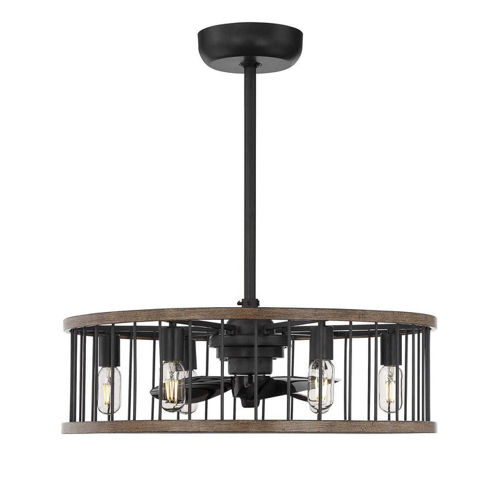 Kona Six Light Fan D'lier in Sapele Savoy House