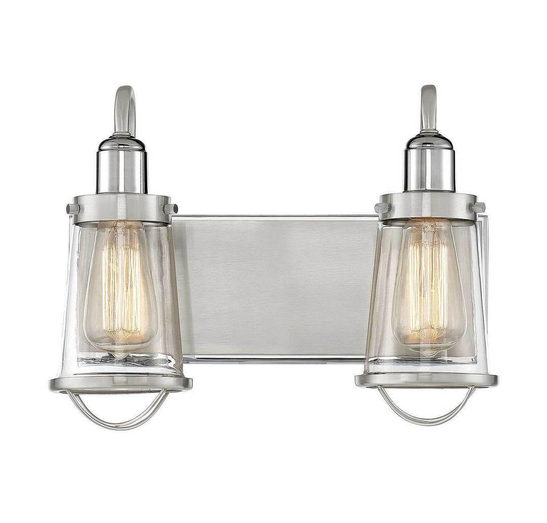 Savoy House - 8-1780-2-111 - Two Light Bath Bar - Lansing - Satin Nickel w/Polished Nickel