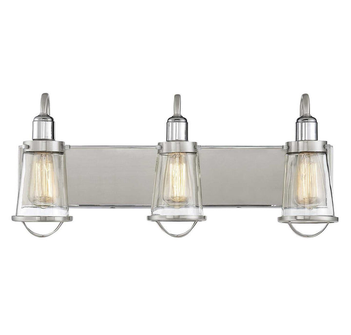 Savoy House - 8-1780-3-111 - Three Light Bath Bar - Lansing - Satin Nickel w/Polished Nickel