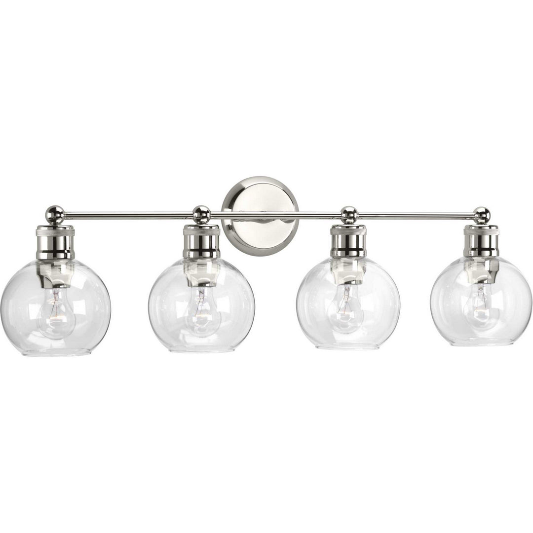 Hansford Four Light Bath in Polished Nickel - available from The Lighting Shoppe, trusted by Canadian homeowners