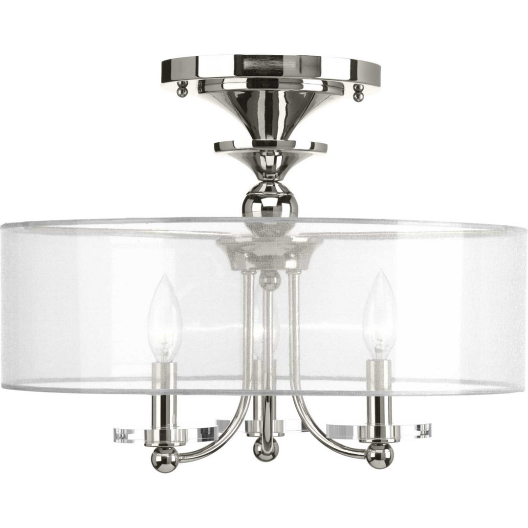 Progress Canada - P350029-104 - Three Light Semi-Flush Convertible - Marche' - Polished Nickel