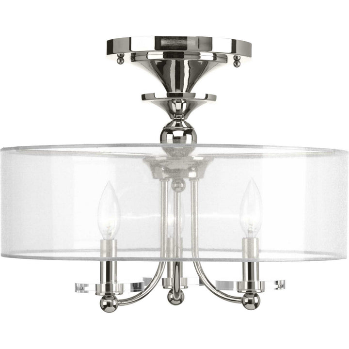 Progress Canada - P350029-104 - Three Light Semi-Flush Convertible - Marche' - Polished Nickel