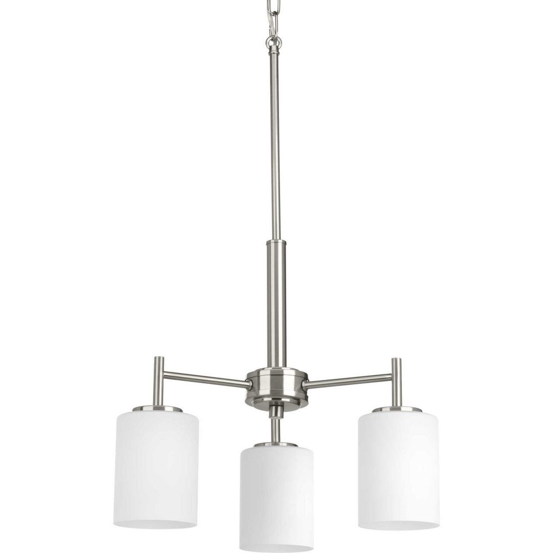 Replay Three Light Chandelier in Brushed Nickel - available from The Lighting Shoppe, trusted by Canadian homeowners
