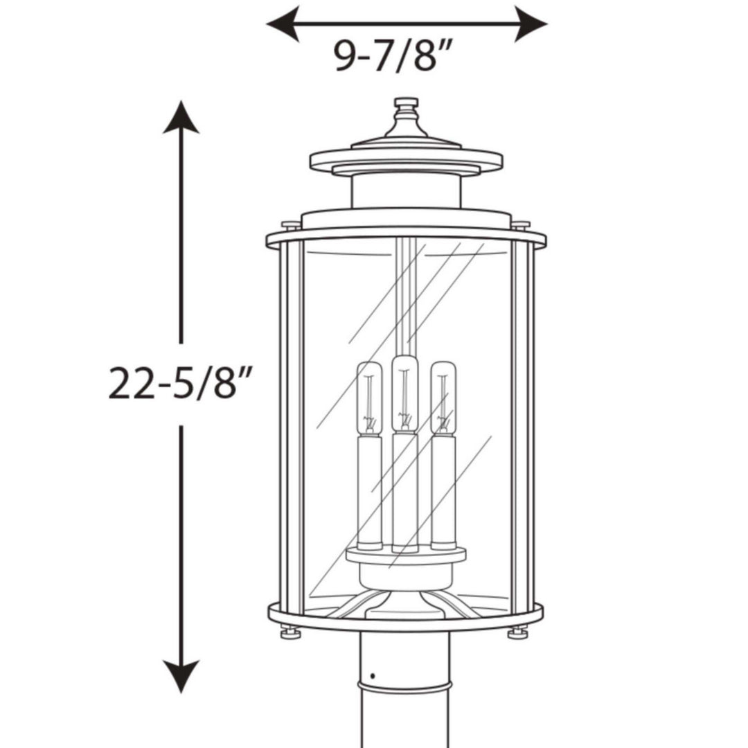 Progress Canada - P540012-020 - Three Light Post Lantern - Squire - Antique Bronze