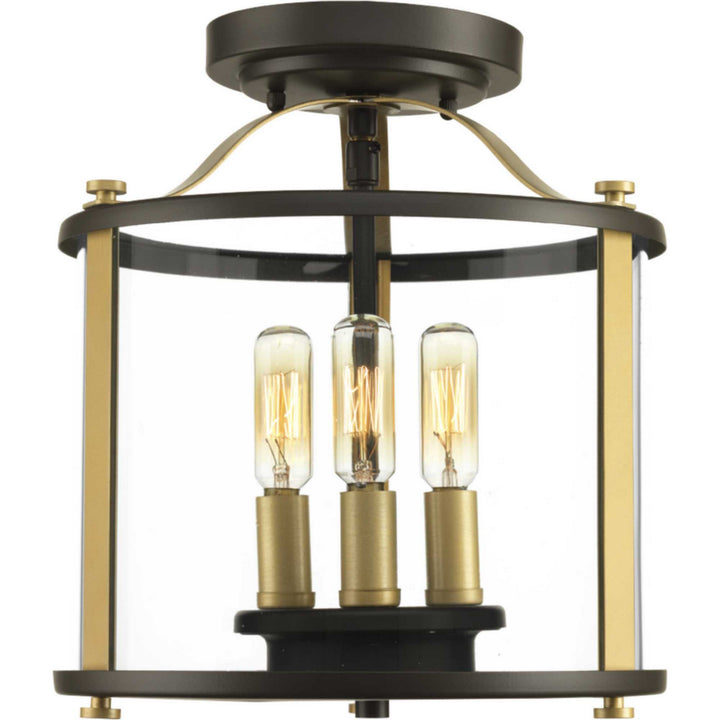 Progress Canada - P550011-020 - Three Light Semi-Flush convertible - Squire - Antique Bronze