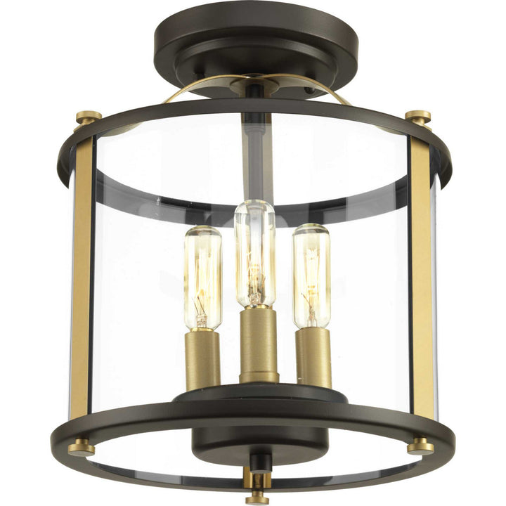 Squire Three Light Semi-Flush convertible in Antique Bronze - available from The Lighting Shoppe, trusted by Canadian homeowners