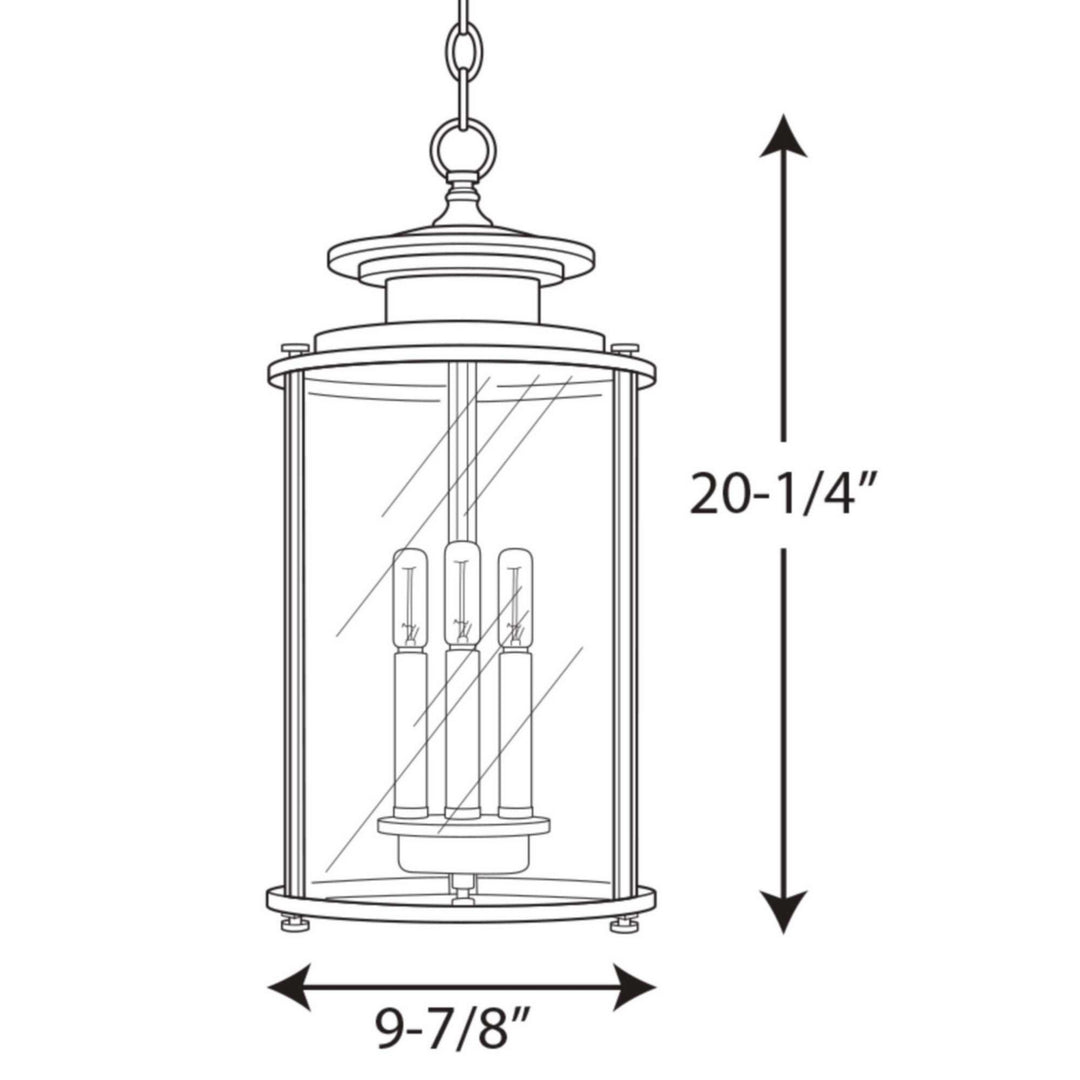 Progress Canada - P550012-031 - Three Light Hanging Lantern - Squire - Black