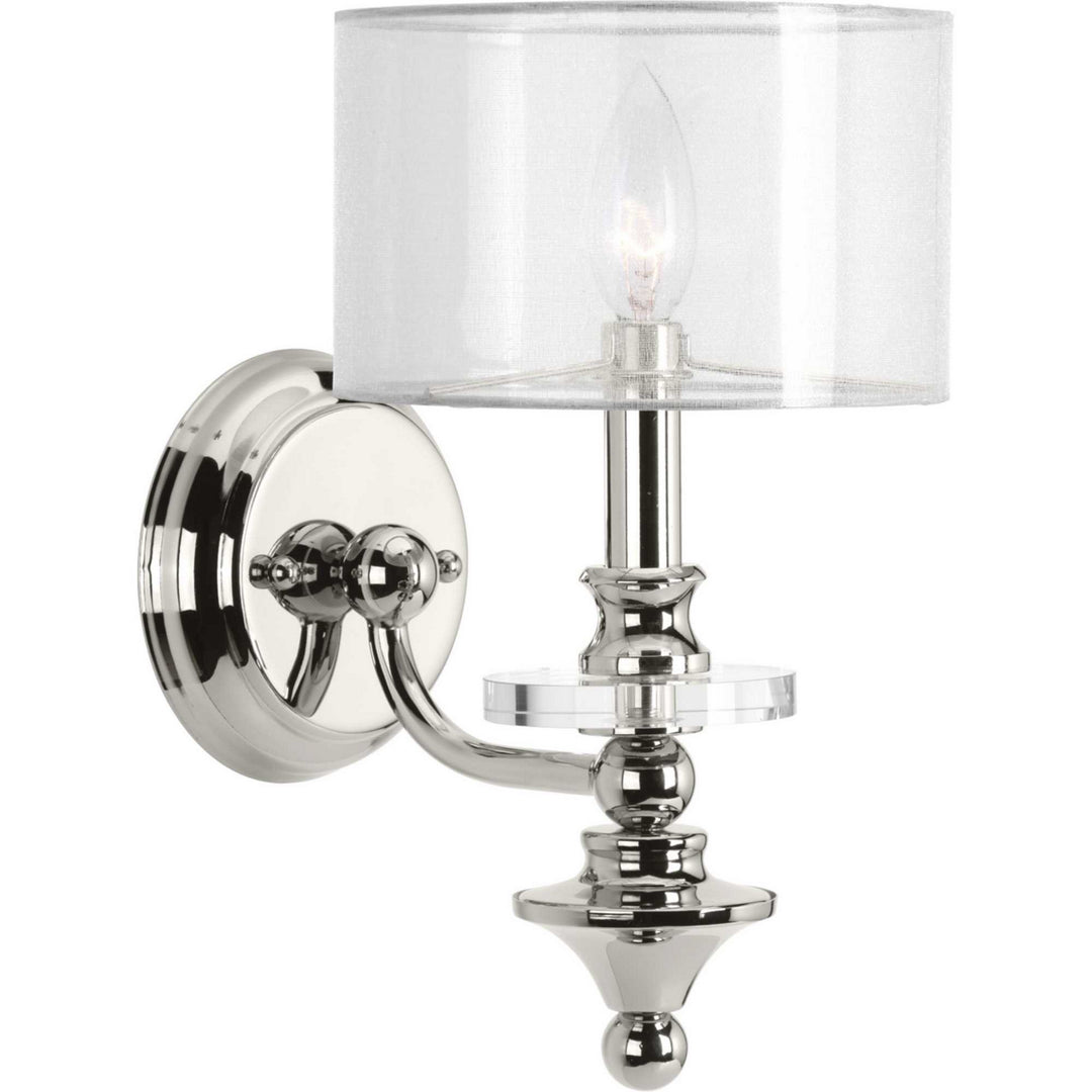 Marche' One Light Wall Sconce in Polished Nickel - available from The Lighting Shoppe, trusted by Canadian homeowners