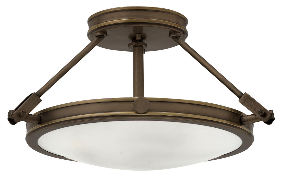 Collier LED Semi-Flush Mount in Light Oiled Bronze - available from The Lighting Shoppe, trusted by Canadian homeowners