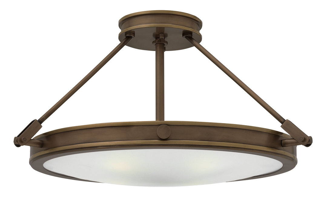 Collier LED Semi-Flush Mount in Light Oiled Bronze - available from The Lighting Shoppe, trusted by Canadian homeowners