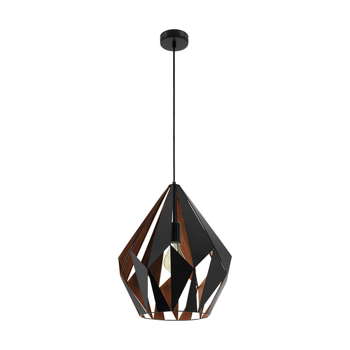 Eglo Canada - 49878A - One Light Pendant - Carlton 1 - Matte Black/ Copper
