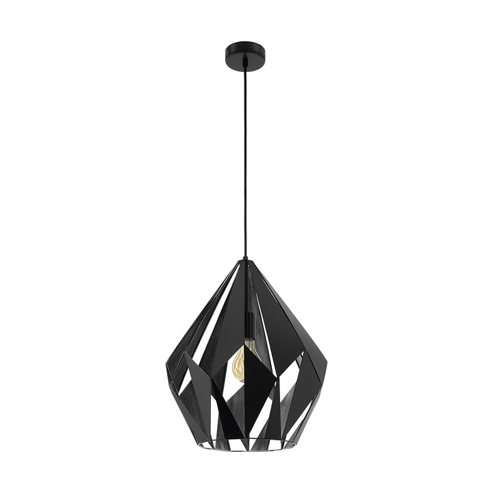 Eglo Canada - 49879A - One Light Pendant - Carlton 1 - Matte Black/Silver