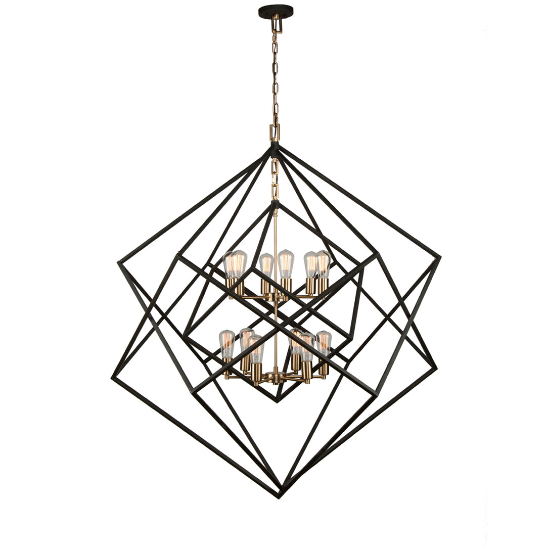 Artcraft Canada - AC11112 - 12 Light Chandelier - Artistry - Matte Black & Harvest Brass