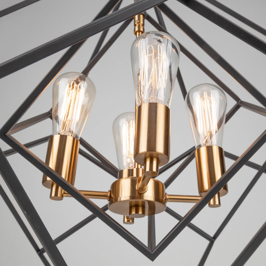 Artcraft Canada - AC11114 - Four Light Chandelier - Artistry - Matte Black & Harvest Brass