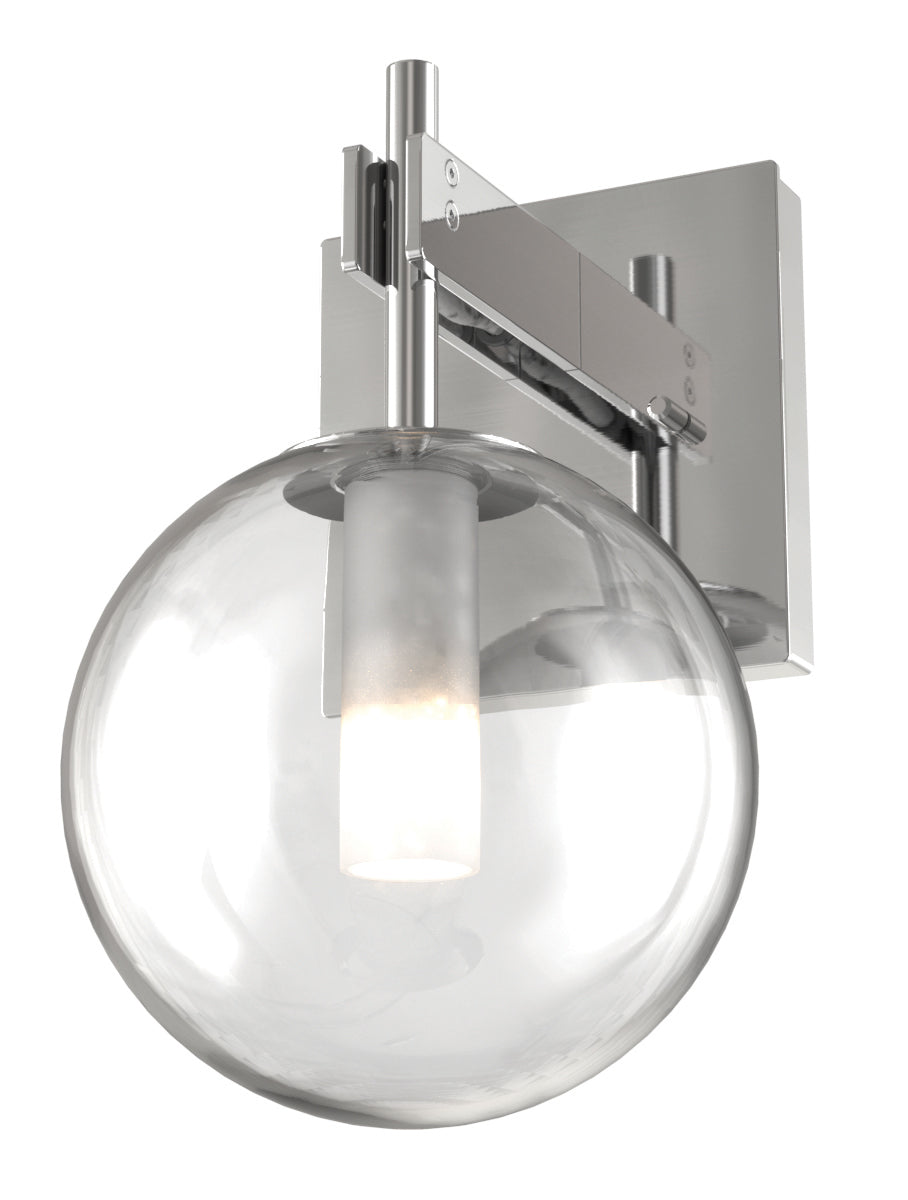 Courcelette One Light Wall Sconce in Chrome With Clear Glass - available from The Lighting Shoppe, trusted by Canadian homeowners