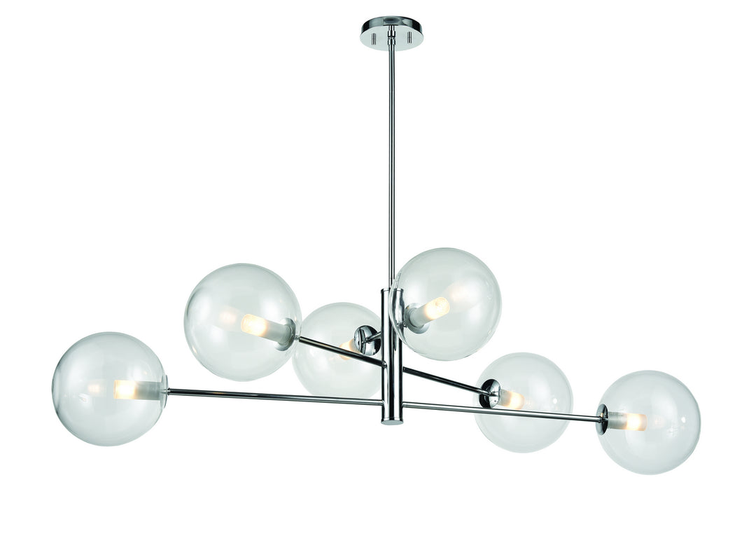 Courcelette Six Light Linear Pendant in Chrome With Clear Glass - available from The Lighting Shoppe, trusted by Canadian homeowners