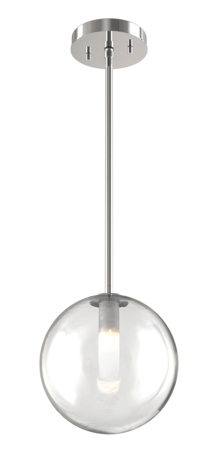 Courcelette One Light Pendant in Chrome With Clear Glass - available from The Lighting Shoppe, trusted by Canadian homeowners
