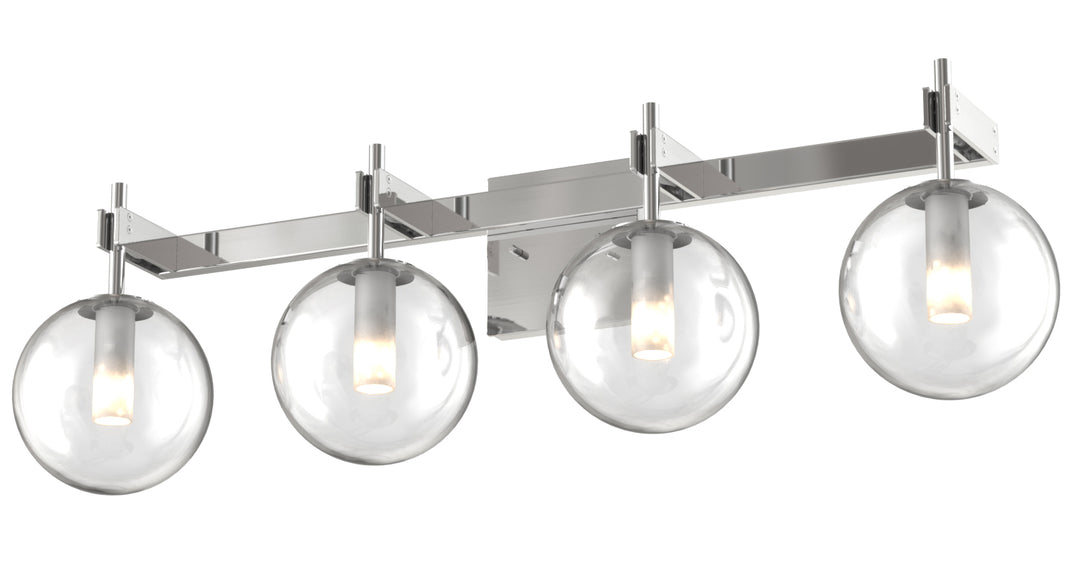 Courcelette Four Light Vanity in Chrome With Clear Glass - available from The Lighting Shoppe, trusted by Canadian homeowners
