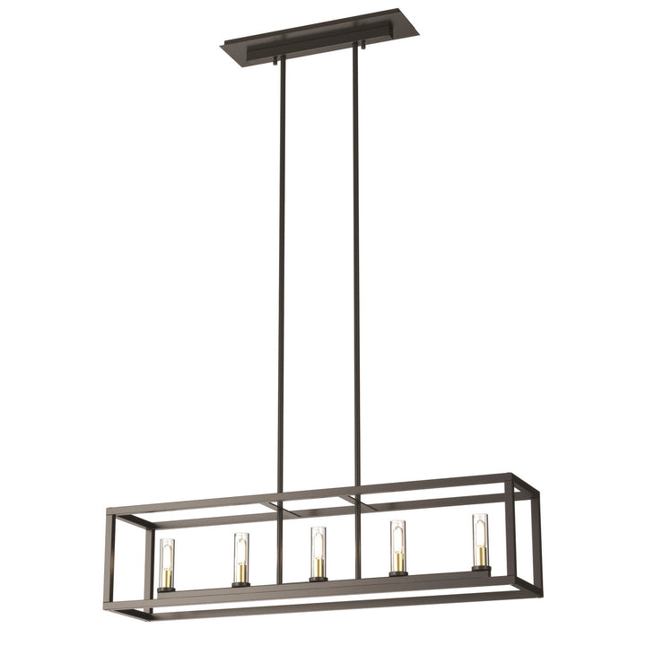 DVI Canada - DVP28102MF/GR-CL - Five Light Linear Pendant - Sambre - Multiple Finishes And Graphite w/Clear Glass