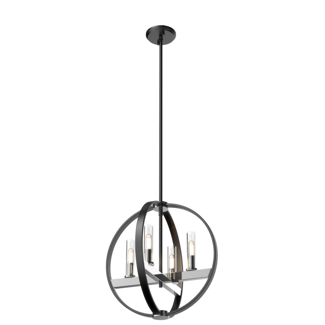 Mont Royal Four Light Pendant in Chrome And Graphite With Clear Glass - available from The Lighting Shoppe, trusted by Canadian homeowners
