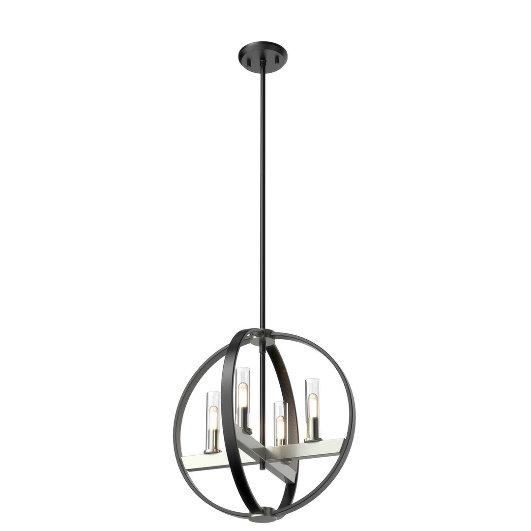 DVI Canada - DVP28848SN/GR-CL - Four Light Pendant - Mont Royal - Satin Nickel And Graphite w/Clear Glass