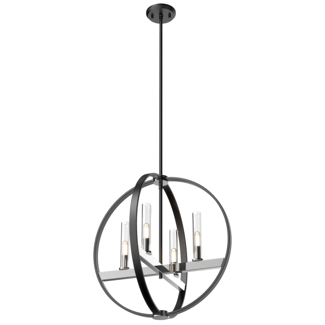 Mont Royal Four Light Pendant in Chrome And Graphite With Clear Glass - available from The Lighting Shoppe, trusted by Canadian homeowners