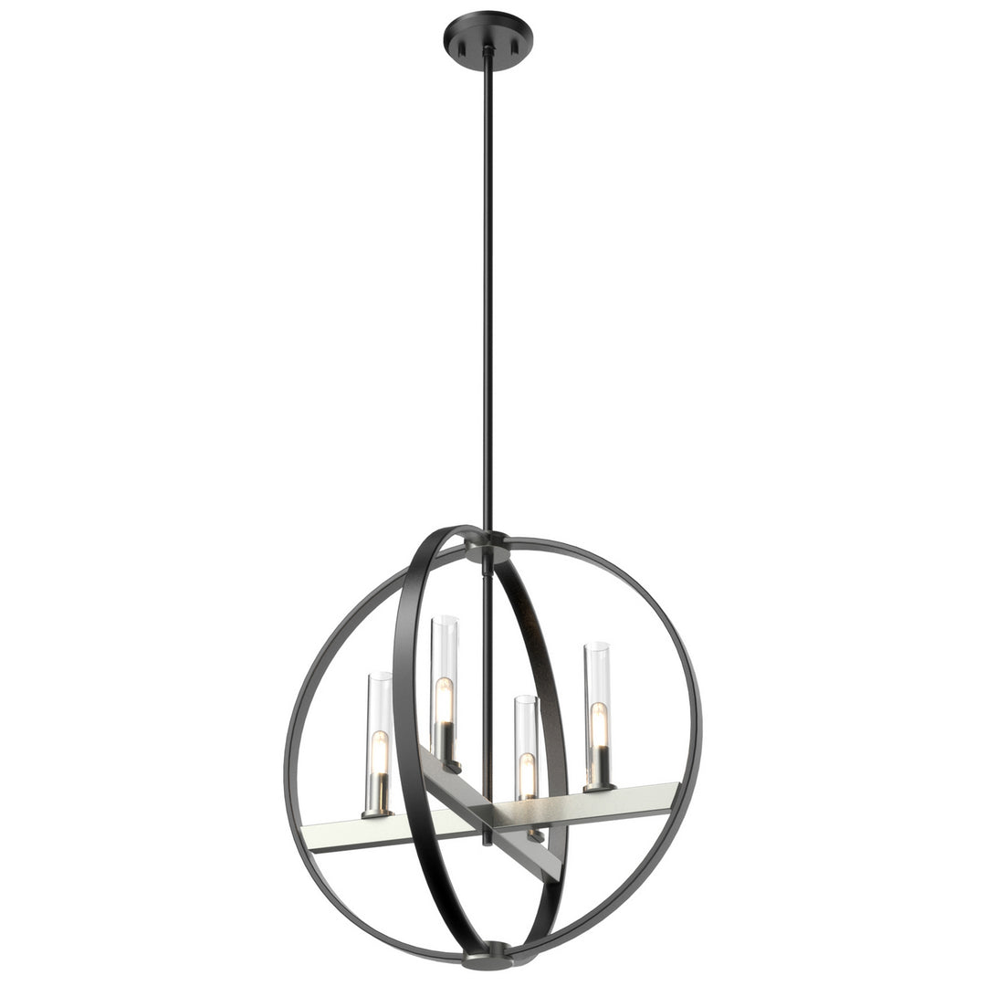 Mont Royal Four Light Pendant in Satin Nickel/Graphite w/Clear Glass - available from The Lighting Shoppe, trusted by Canadian homeowners