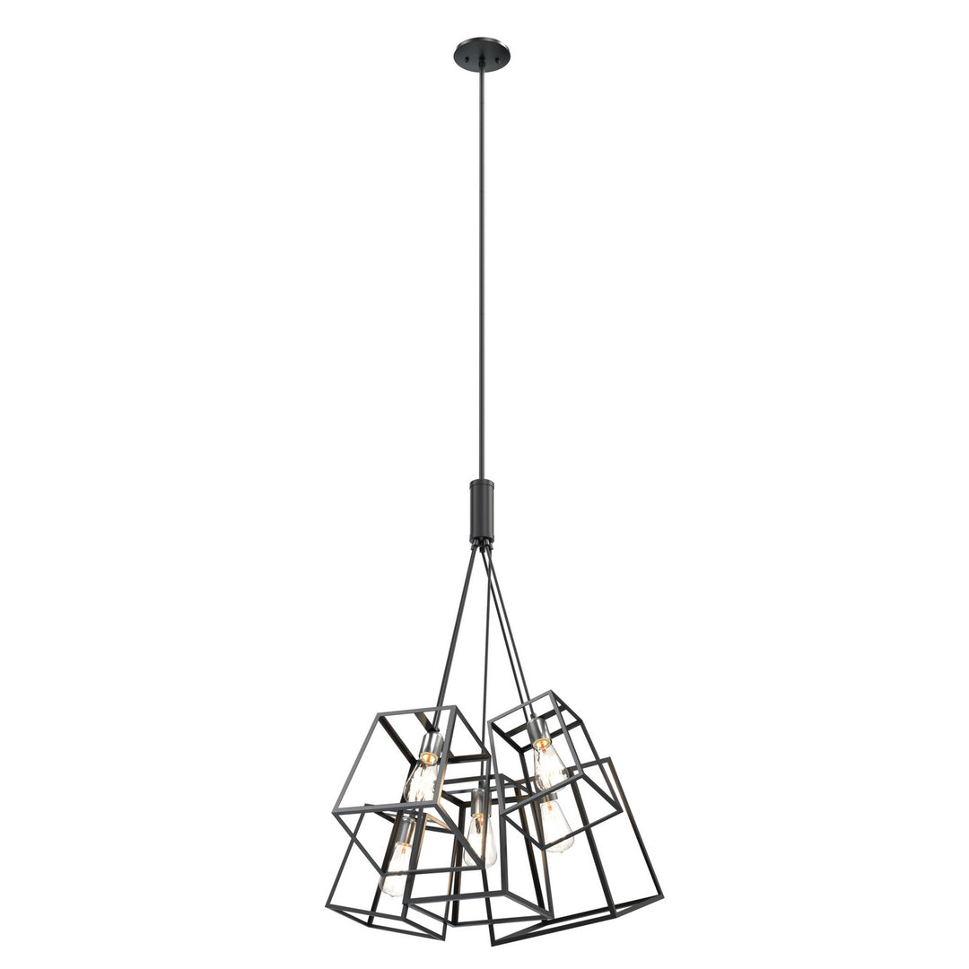 Cape Breton Five Light Pendant in Buffed Nickel And Graphite - available from The Lighting Shoppe, trusted by Canadian homeowners
