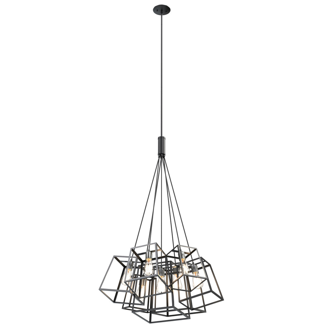 Cape Breton Seven Light Pendant in Buffed Nickel And Graphite - available from The Lighting Shoppe, trusted by Canadian homeowners