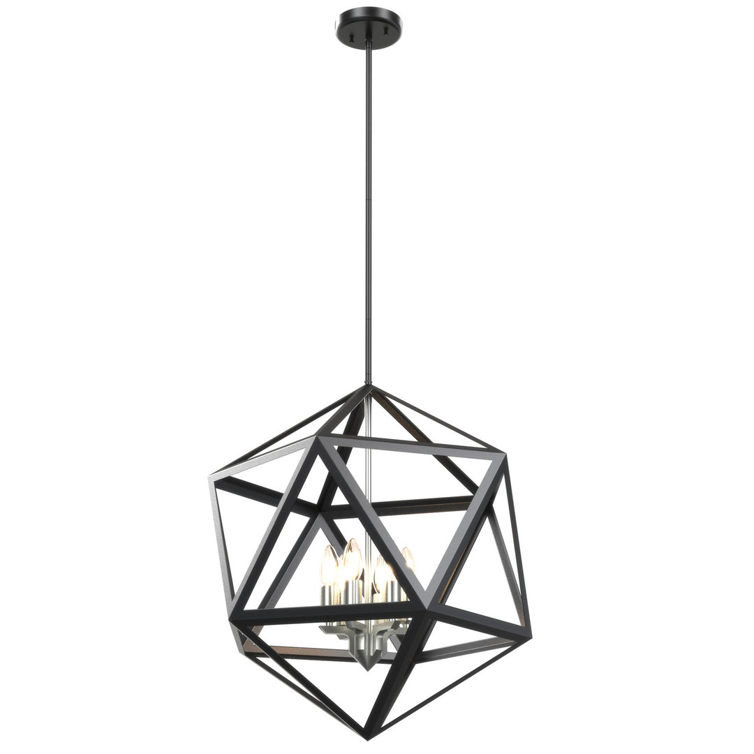 Polygon Six Light Pendant in Satin Nickel/Graphite - available from The Lighting Shoppe, trusted by Canadian homeowners