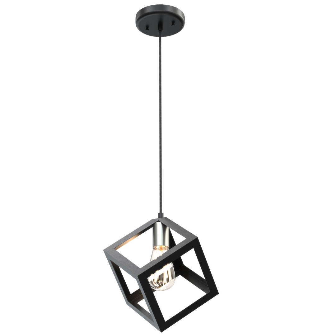 Polygon One Light Pendant in Satin Nickel/Graphite - available from The Lighting Shoppe, trusted by Canadian homeowners