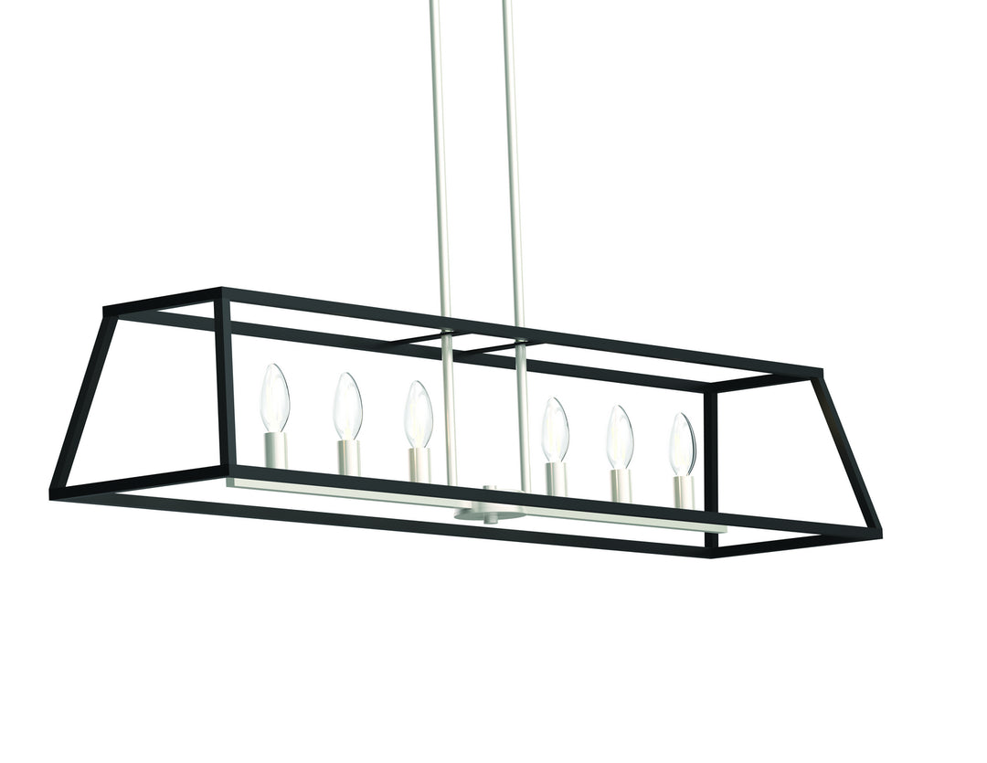 DVI Canada - DVP30002SN/GR - Six Light Linear Pendant - Laurentian - Satin Nickel And Graphite