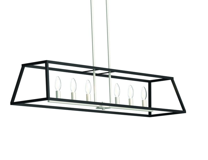 DVI Canada - DVP30002SN/GR - Six Light Linear Pendant - Laurentian - Satin Nickel And Graphite