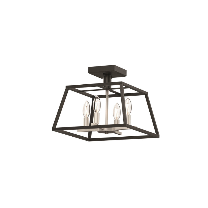 DVI Canada - DVP30011SN/GR - Four Light Semi-Flush Mount - Laurentian - Satin Nickel And Graphite