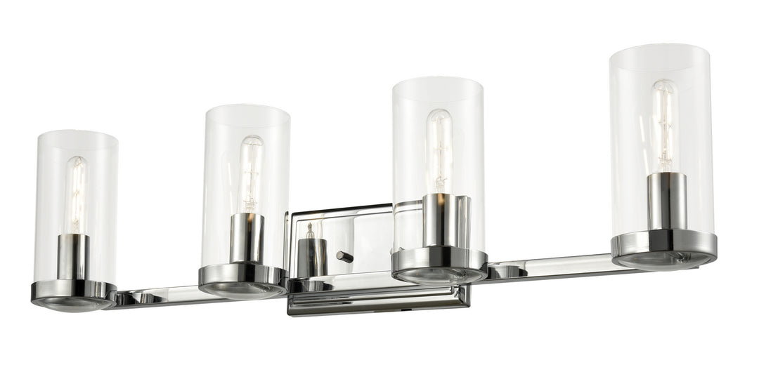 Erin Four Light Vanity in Chrome With Clear Glass - available from The Lighting Shoppe, trusted by Canadian homeowners