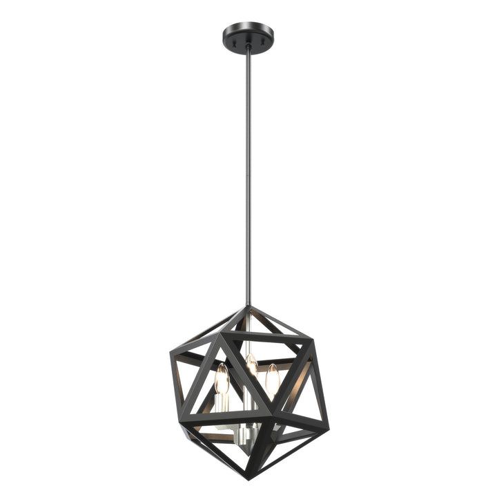 DVI Canada - DVP29520SN/GR - Three Light Pendant - Polygon - Satin Nickel/Graphite
