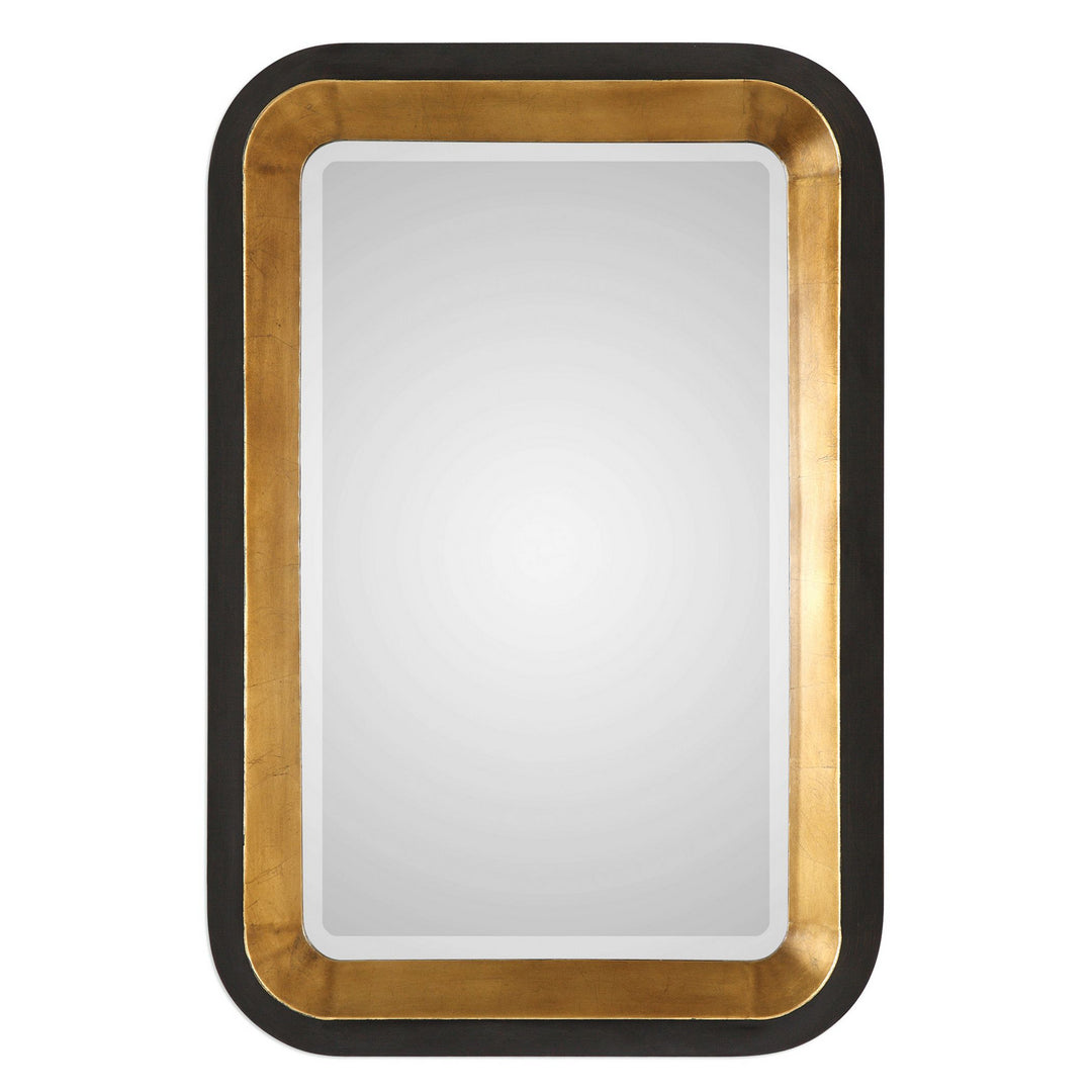Niva Mirror in Antiqued Metallic Gold Leaf - available from The Lighting Shoppe, trusted by Canadian homeowners
