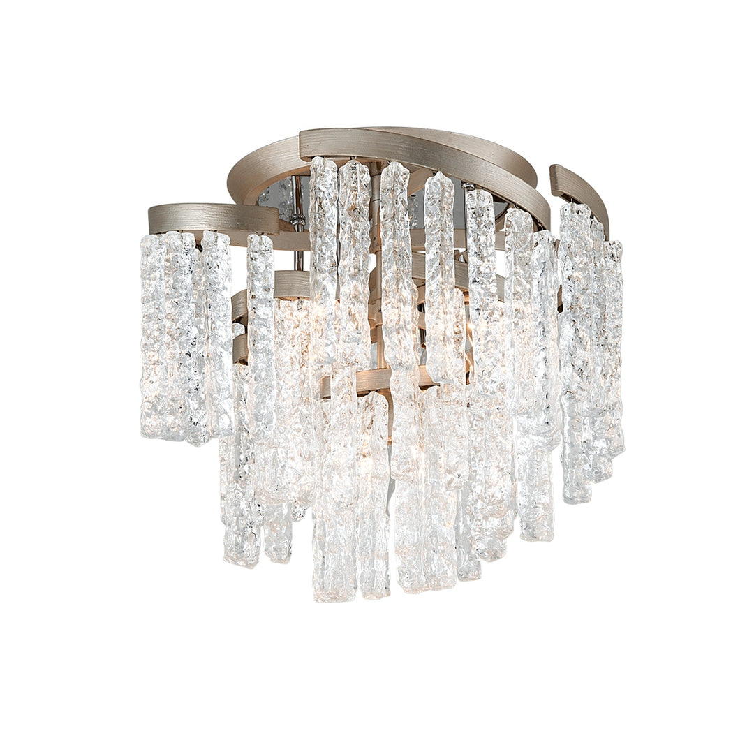 Corbett Lighting Canada - 243-35-WSL - Five Light Semi Flush Mount - Mont Blanc - Warm Silver Leaf
