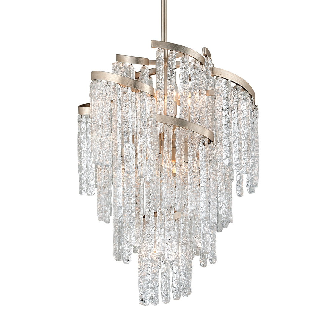 Corbett Lighting Canada - 243-49 - Nine Light Chandelier - Mont Blanc - Modern Silver Leaf