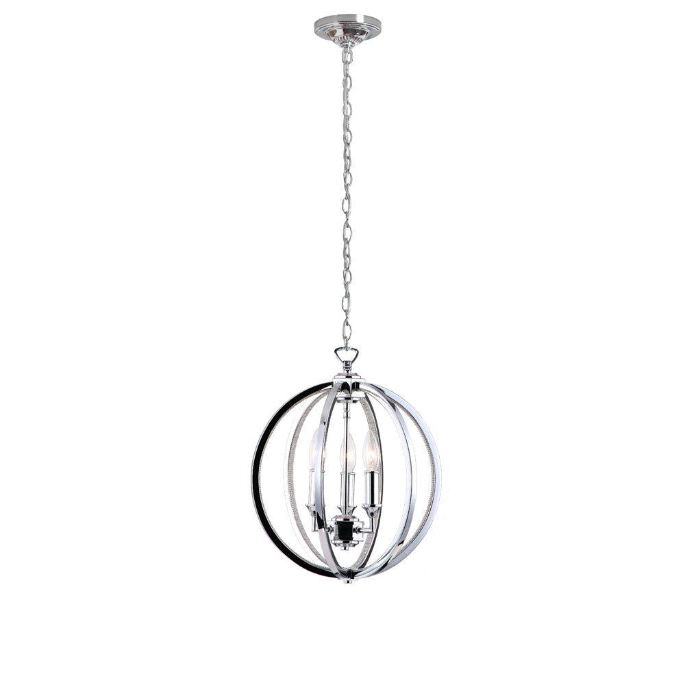 Karland Three Light Chandelier in Polished Chrome - available from The Lighting Shoppe, trusted by Canadian homeowners