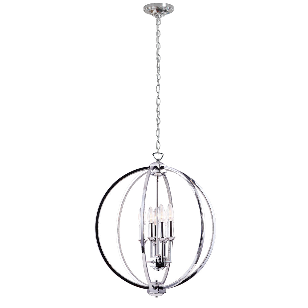 Karland Six Light Chandelier in Polished Chrome - available from The Lighting Shoppe, trusted by Canadian homeowners