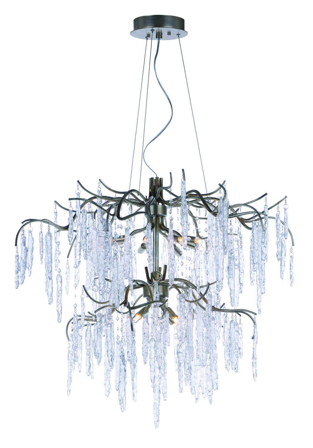 Willow 12 Light Chandelier in Silver Gold - available from The Lighting Shoppe, trusted by Canadian homeowners