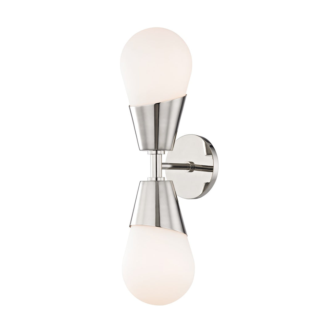Cora Two Light Wall Sconce in Polished Nickel - available from The Lighting Shoppe, trusted by Canadian homeowners