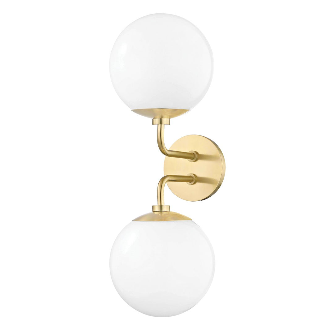 Stella Two Light Wall Sconce in Aged Brass - available from The Lighting Shoppe, trusted by Canadian homeowners